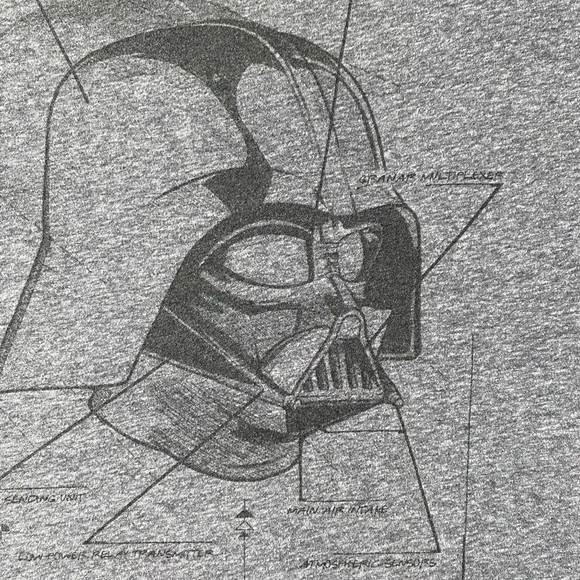 Star Wars branded Vader Helmet schematic T-shirt. - Picture 3 of 7